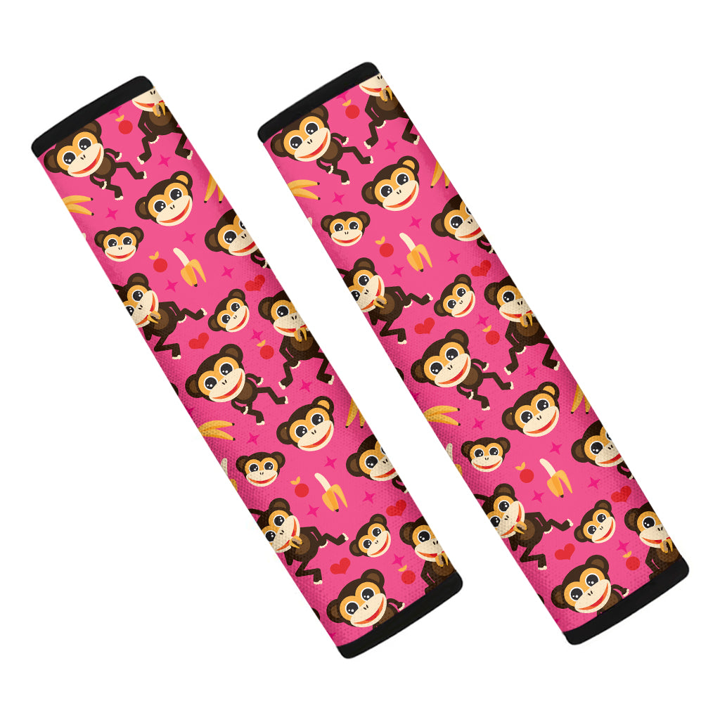 Monkey And Banana Pattern Print Car Seat Belt Covers