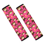 Monkey And Banana Pattern Print Car Seat Belt Covers