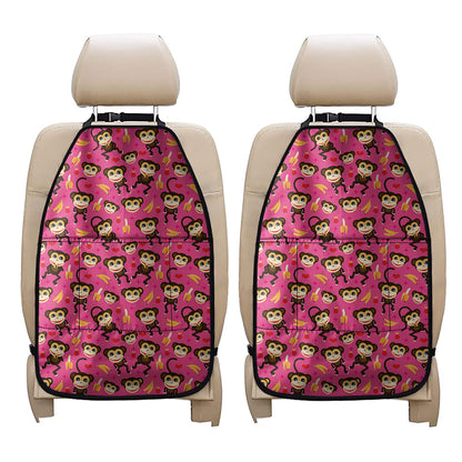 Monkey And Banana Pattern Print Car Seat Organizers