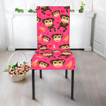 Monkey And Banana Pattern Print Dining Chair Slipcover