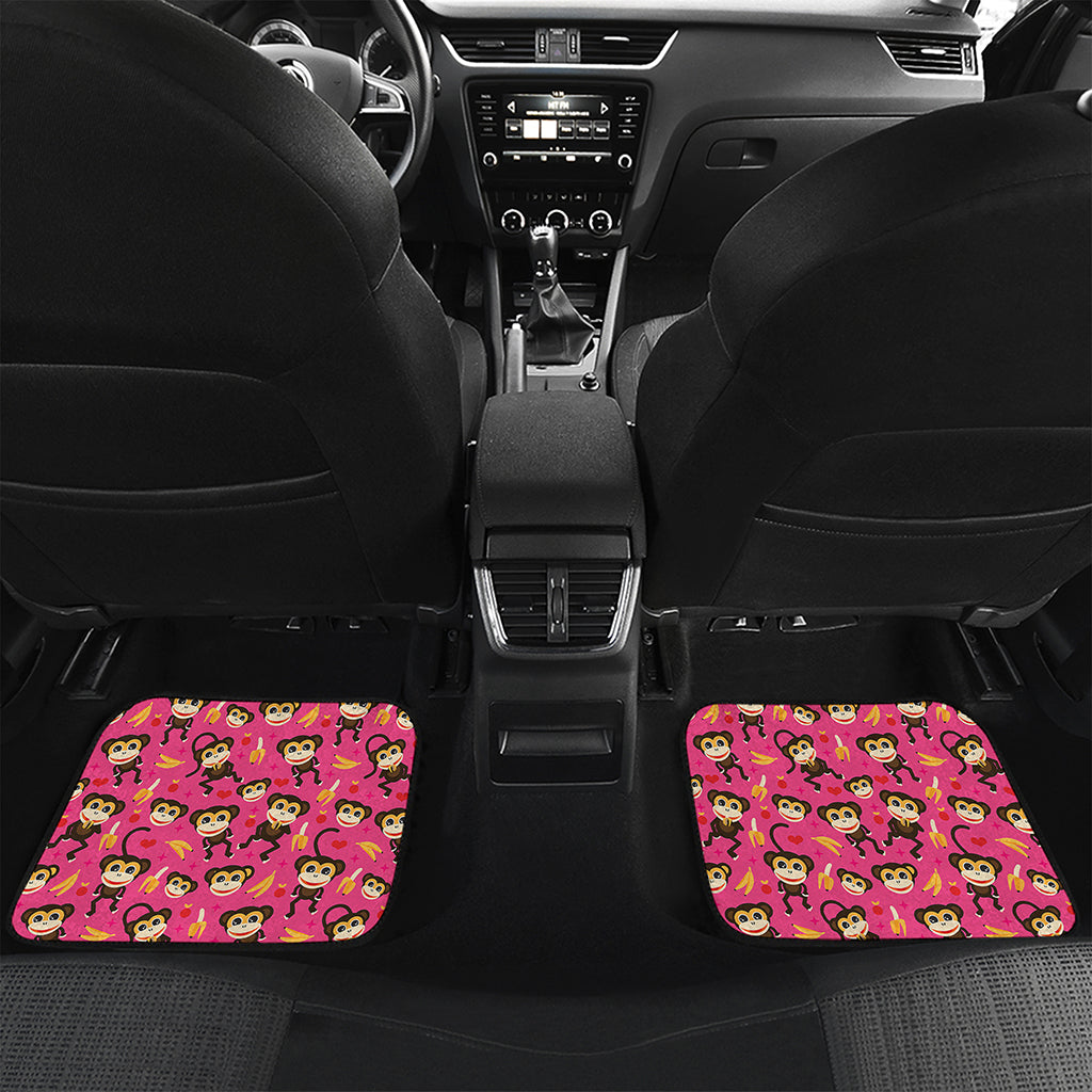 Monkey And Banana Pattern Print Front and Back Car Floor Mats