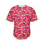Monkey And Banana Pattern Print Men's Baseball Jersey