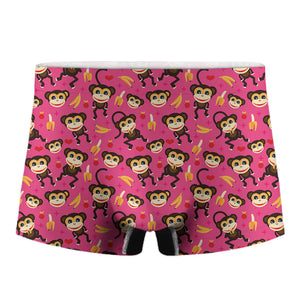 Monkey And Banana Pattern Print Men's Boxer Briefs