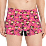 Monkey And Banana Pattern Print Men's Boxer Briefs