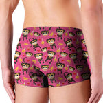 Monkey And Banana Pattern Print Men's Boxer Briefs