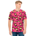 Monkey And Banana Pattern Print Men's T-Shirt