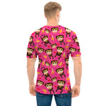 Monkey And Banana Pattern Print Men's T-Shirt