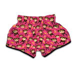 Monkey And Banana Pattern Print Muay Thai Boxing Shorts