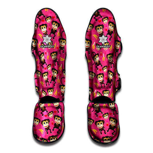 Monkey And Banana Pattern Print Muay Thai Shin Guard