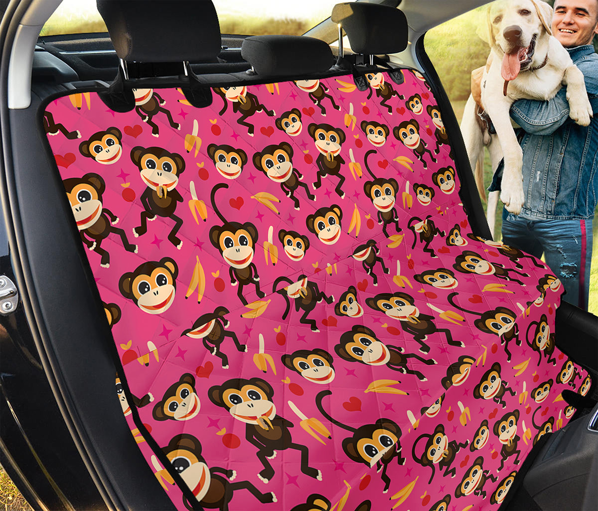 Monkey And Banana Pattern Print Pet Car Back Seat Cover