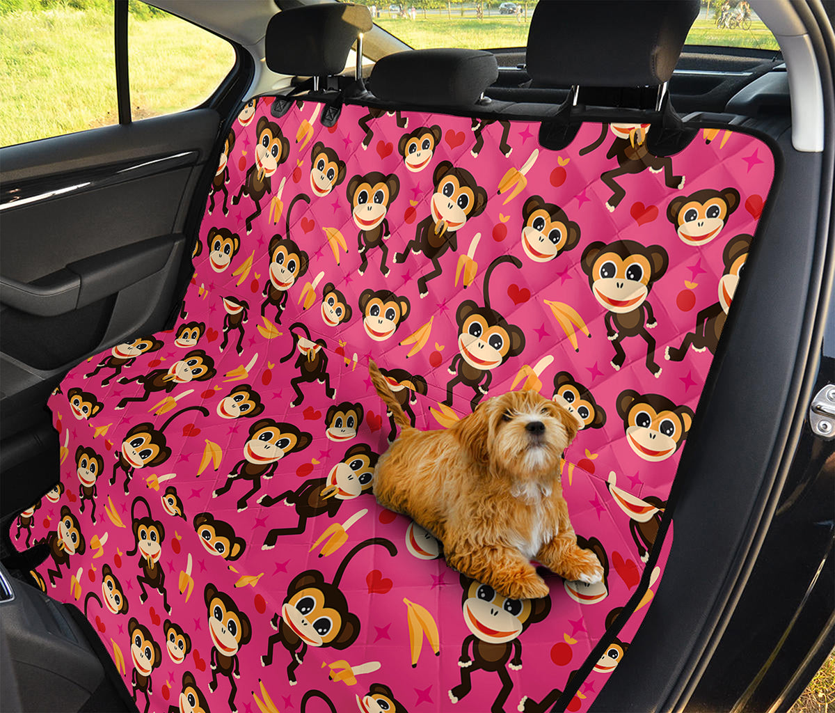 Monkey And Banana Pattern Print Pet Car Back Seat Cover