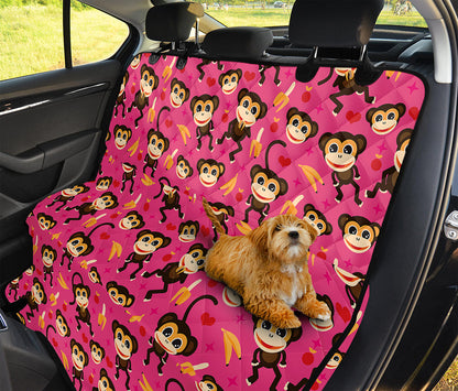 Monkey And Banana Pattern Print Pet Car Back Seat Cover