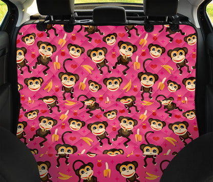 Monkey And Banana Pattern Print Pet Car Back Seat Cover