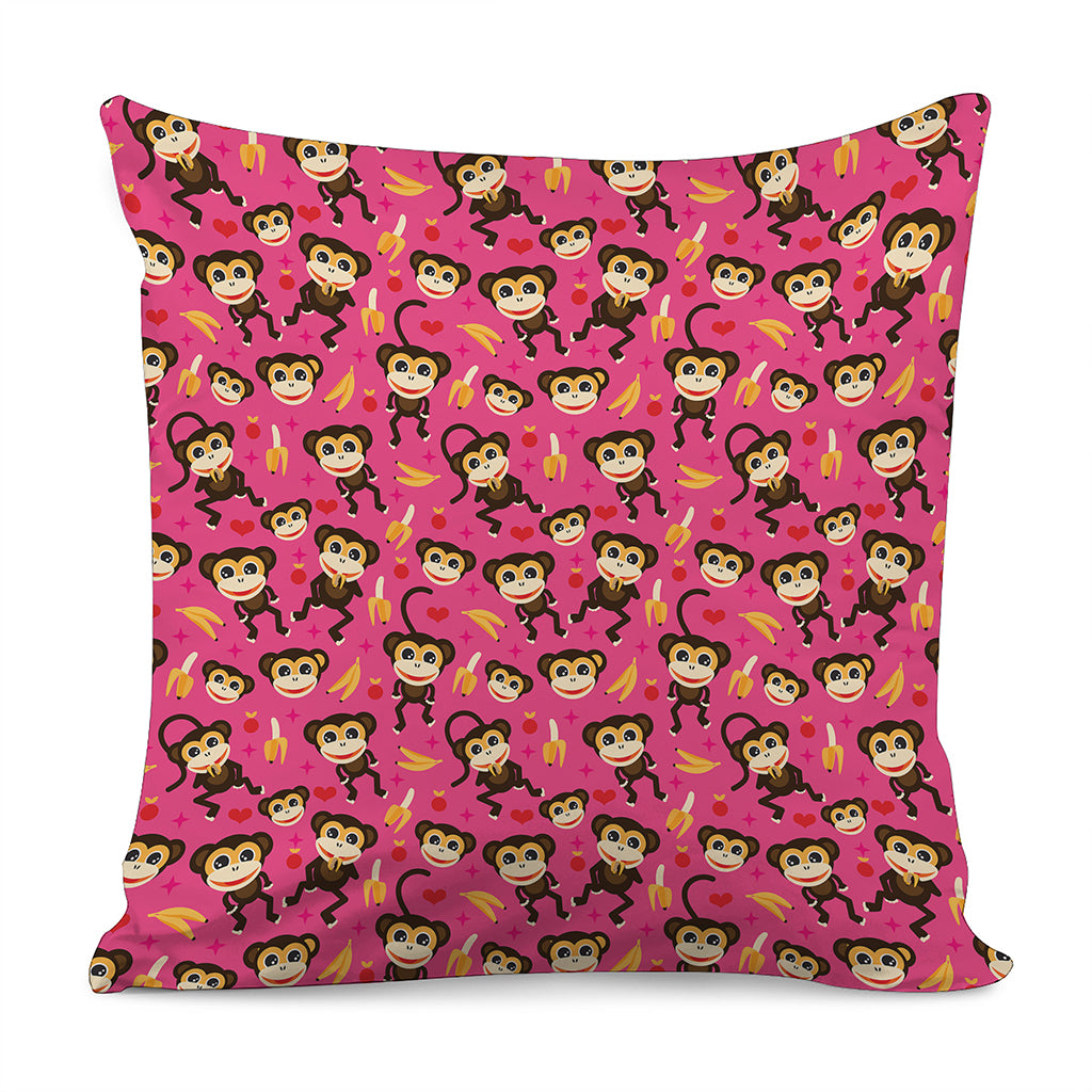 Monkey And Banana Pattern Print Pillow Cover