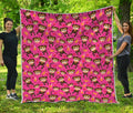 Monkey And Banana Pattern Print Quilt