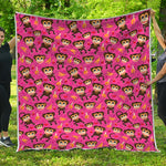 Monkey And Banana Pattern Print Quilt