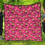 Monkey And Banana Pattern Print Quilt