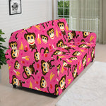 Monkey And Banana Pattern Print Sofa Cover
