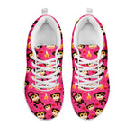 Monkey And Banana Pattern Print White Sneakers