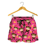 Monkey And Banana Pattern Print Women's Shorts
