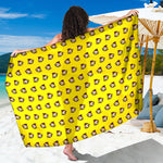 Monkey Emoji Pattern Print Beach Sarong Wrap