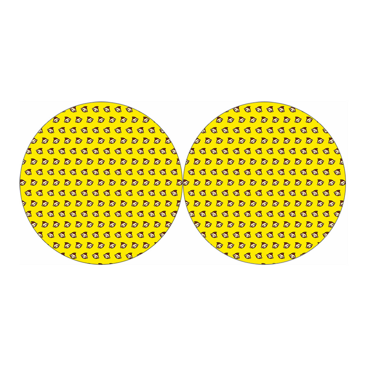 Monkey Emoji Pattern Print Car Coasters
