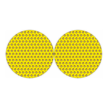 Monkey Emoji Pattern Print Car Coasters