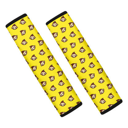 Monkey Emoji Pattern Print Car Seat Belt Covers