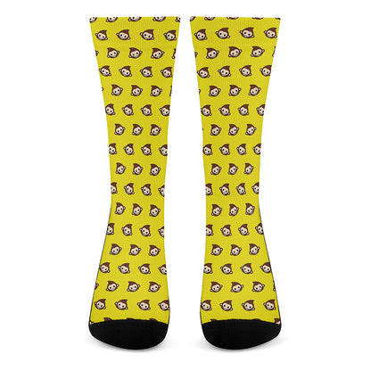 Monkey Emoji Pattern Print Crew Socks