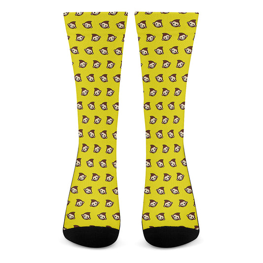 Monkey Emoji Pattern Print Crew Socks