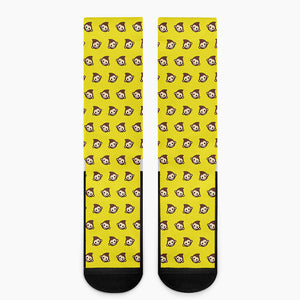 Monkey Emoji Pattern Print Crew Socks