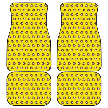 Monkey Emoji Pattern Print Front and Back Car Floor Mats