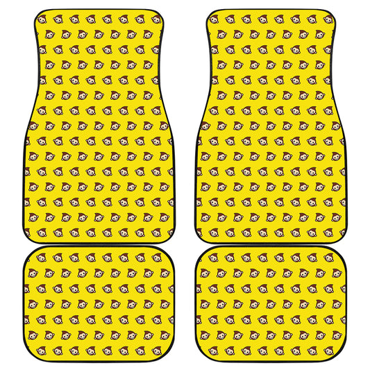 Monkey Emoji Pattern Print Front and Back Car Floor Mats