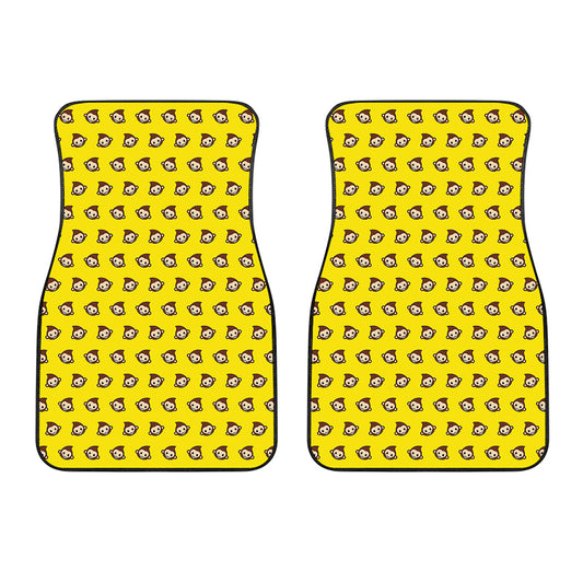 Monkey Emoji Pattern Print Front Car Floor Mats