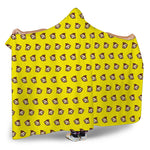 Monkey Emoji Pattern Print Hooded Blanket