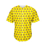 Monkey Emoji Pattern Print Men's Baseball Jersey