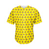 Monkey Emoji Pattern Print Men's Baseball Jersey