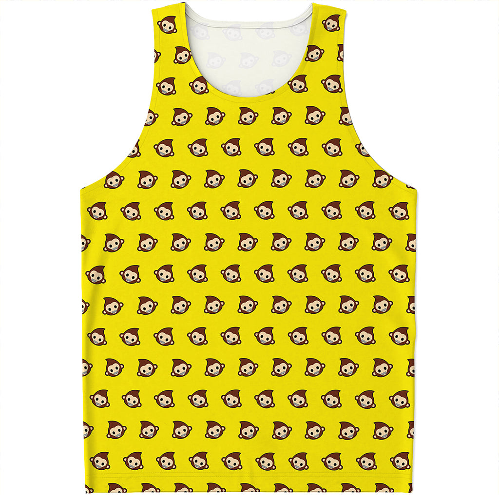 Monkey Emoji Pattern Print Men's Tank Top