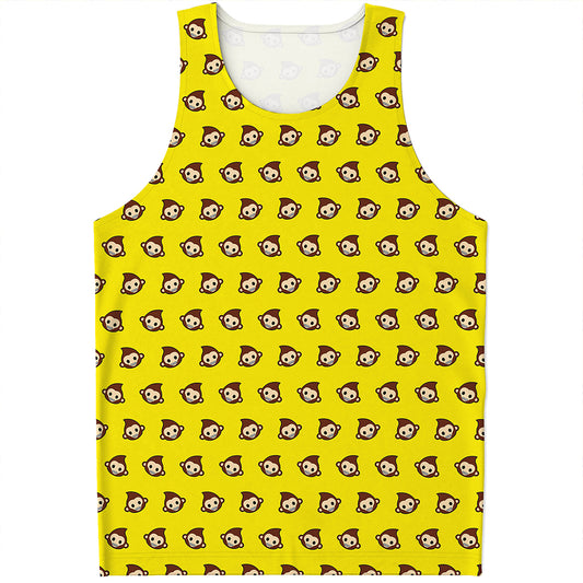 Monkey Emoji Pattern Print Men's Tank Top