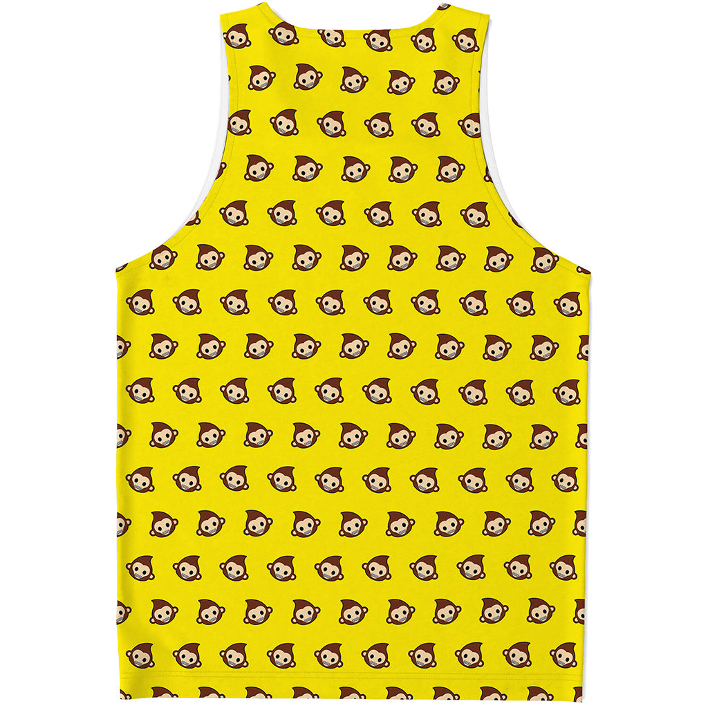 Monkey Emoji Pattern Print Men's Tank Top