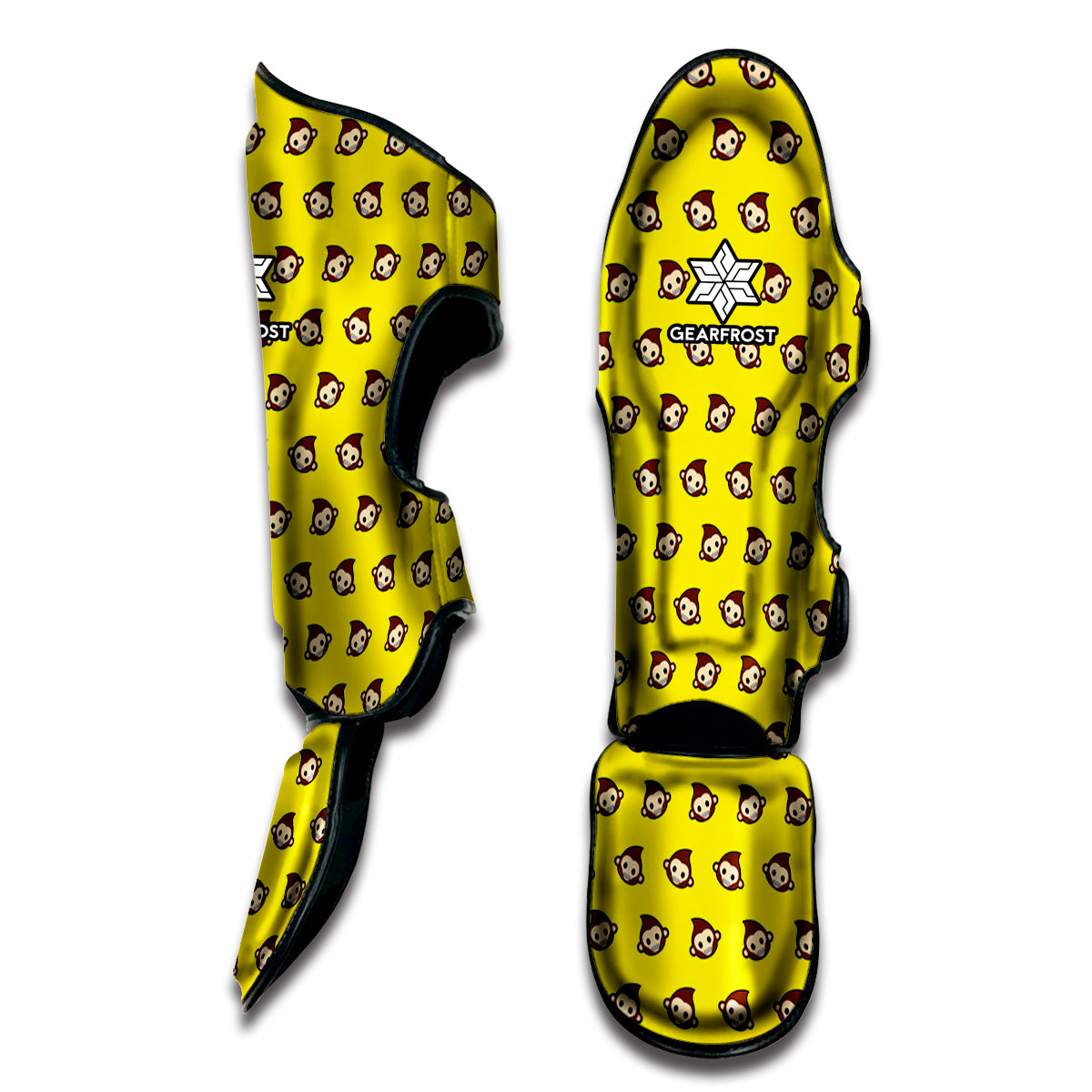 Monkey Emoji Pattern Print Muay Thai Shin Guard