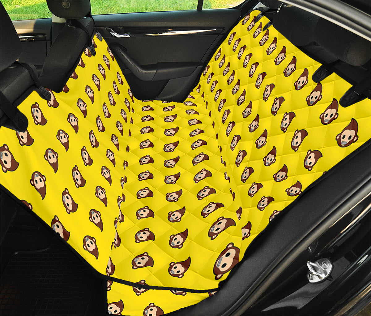 Monkey Emoji Pattern Print Pet Car Back Seat Cover