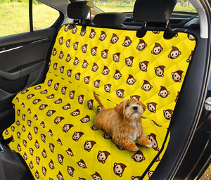 Monkey Emoji Pattern Print Pet Car Back Seat Cover