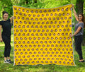 Monkey Emoji Pattern Print Quilt