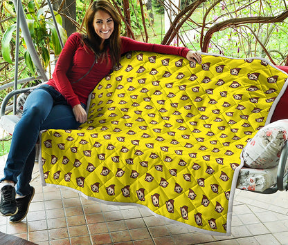 Monkey Emoji Pattern Print Quilt