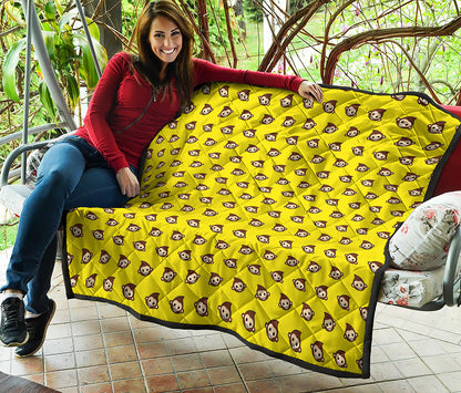 Monkey Emoji Pattern Print Quilt