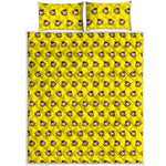 Monkey Emoji Pattern Print Quilt Bed Set