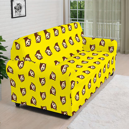 Monkey Emoji Pattern Print Sofa Cover