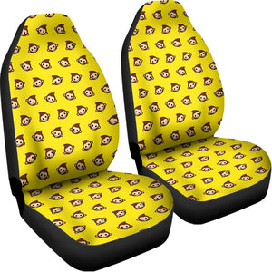 Monkey Emoji Pattern Print Universal Fit Car Seat Covers