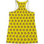 Monkey Emoji Pattern Print Women's Racerback Tank Top